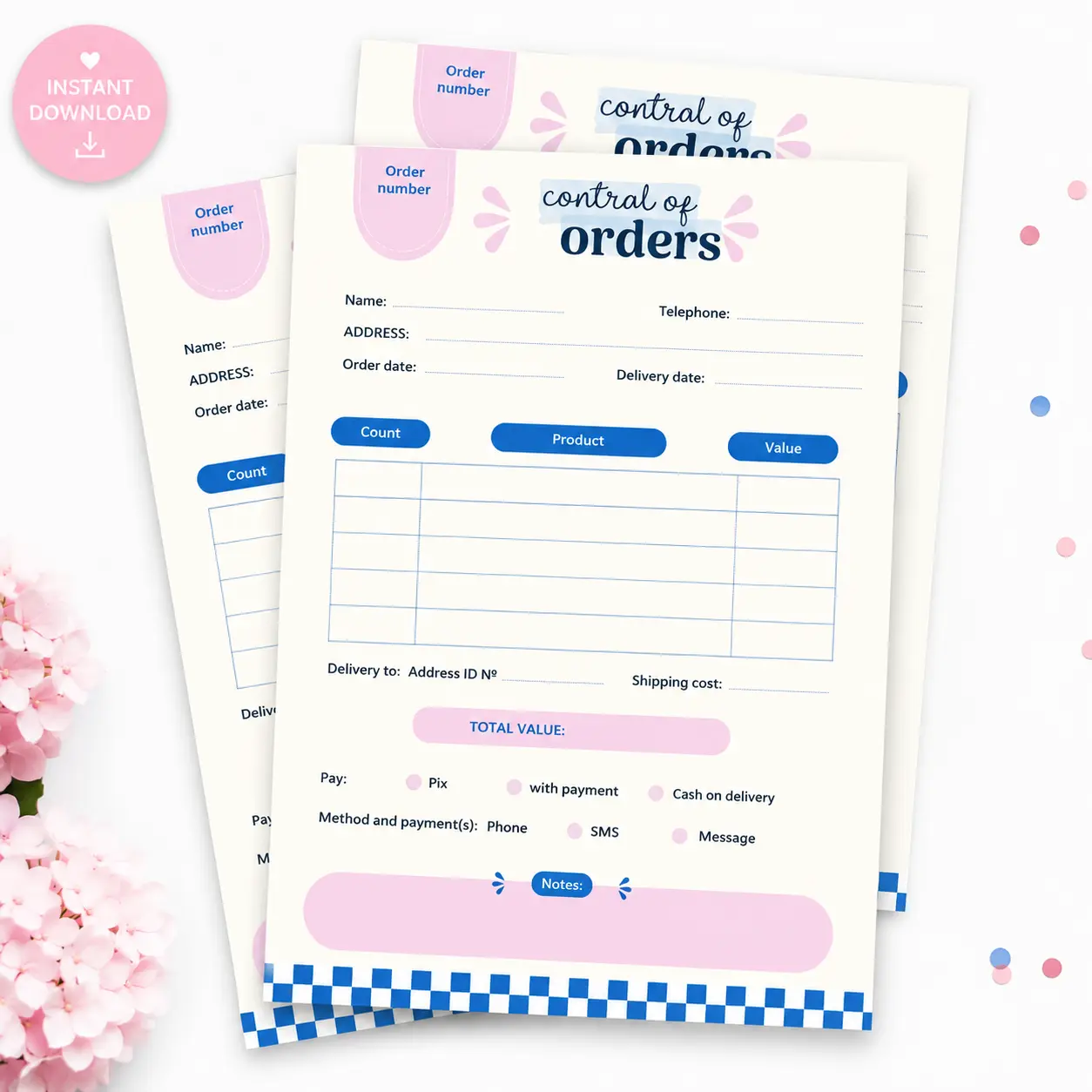 Control of Orders mockup